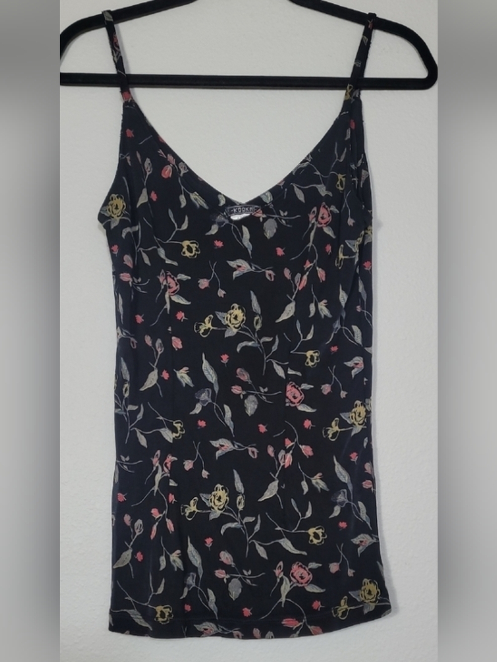 Y2K Kookai Floral Cami Top Size XS/S Rayon Whimsigoth Fairycore 90s Feminine